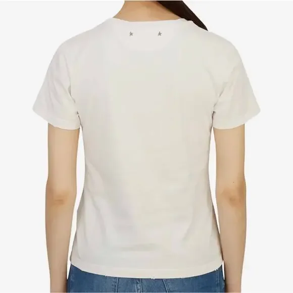 NWOT Golden Goose Distressed Embroidered Logo Patch Crewneck T-Shirt Size Medium - Picture 4 of 16